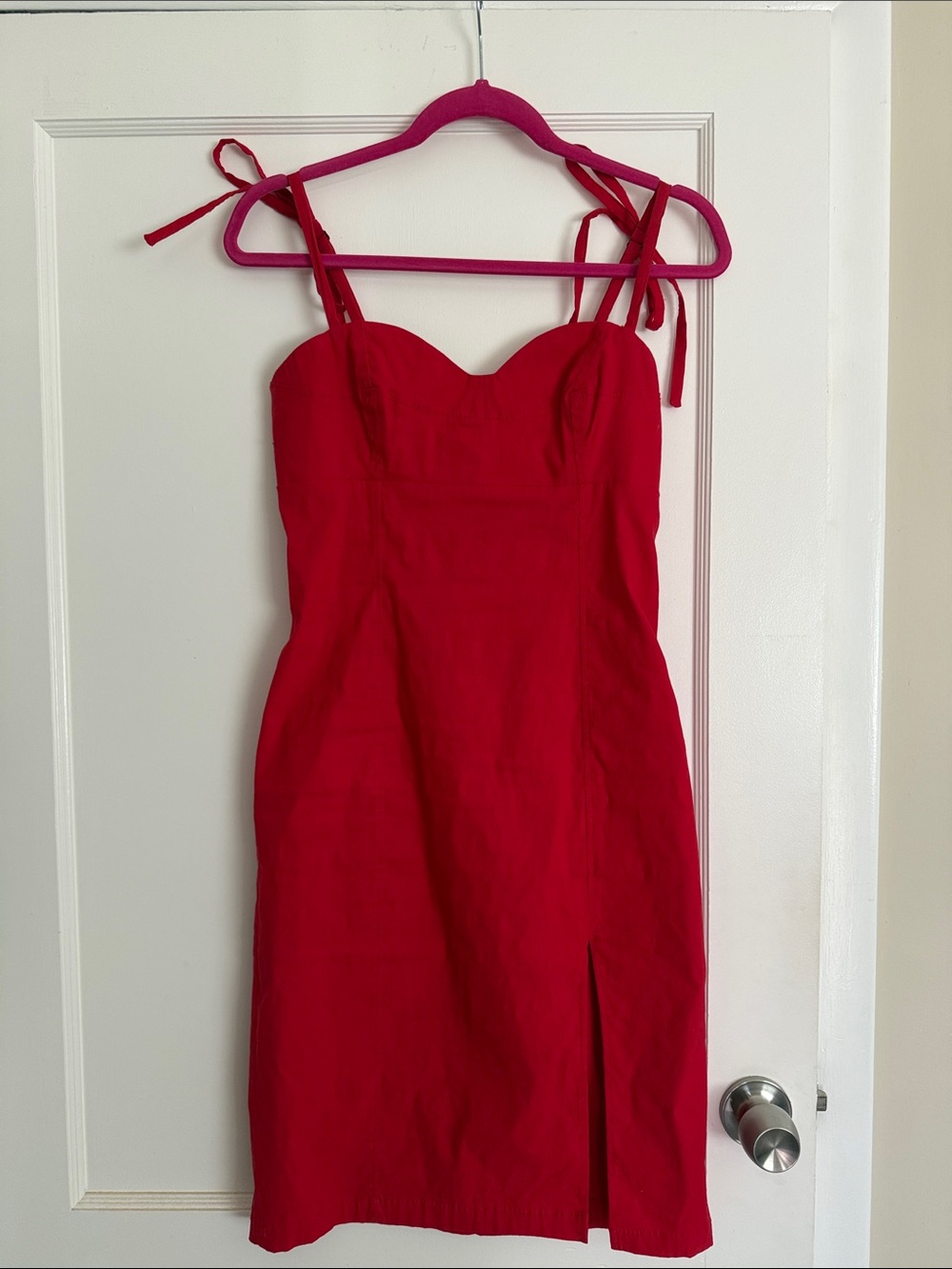 Anthropologie Red Spaghetti-Strap Mini Dress